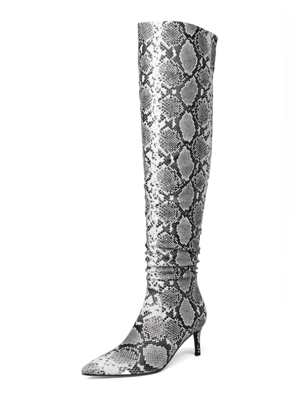 Faux Snakeskin Over the Knee Boots - Picture 5 of 5